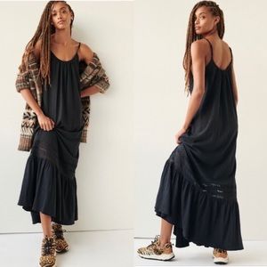 NEW! Anthropologie Trudie Lace Maxi Dress Black Size S (Orig.$98)